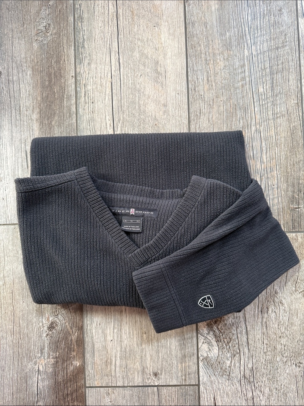 Nike Men's Golf Black V-Neck Ribbed Sweater